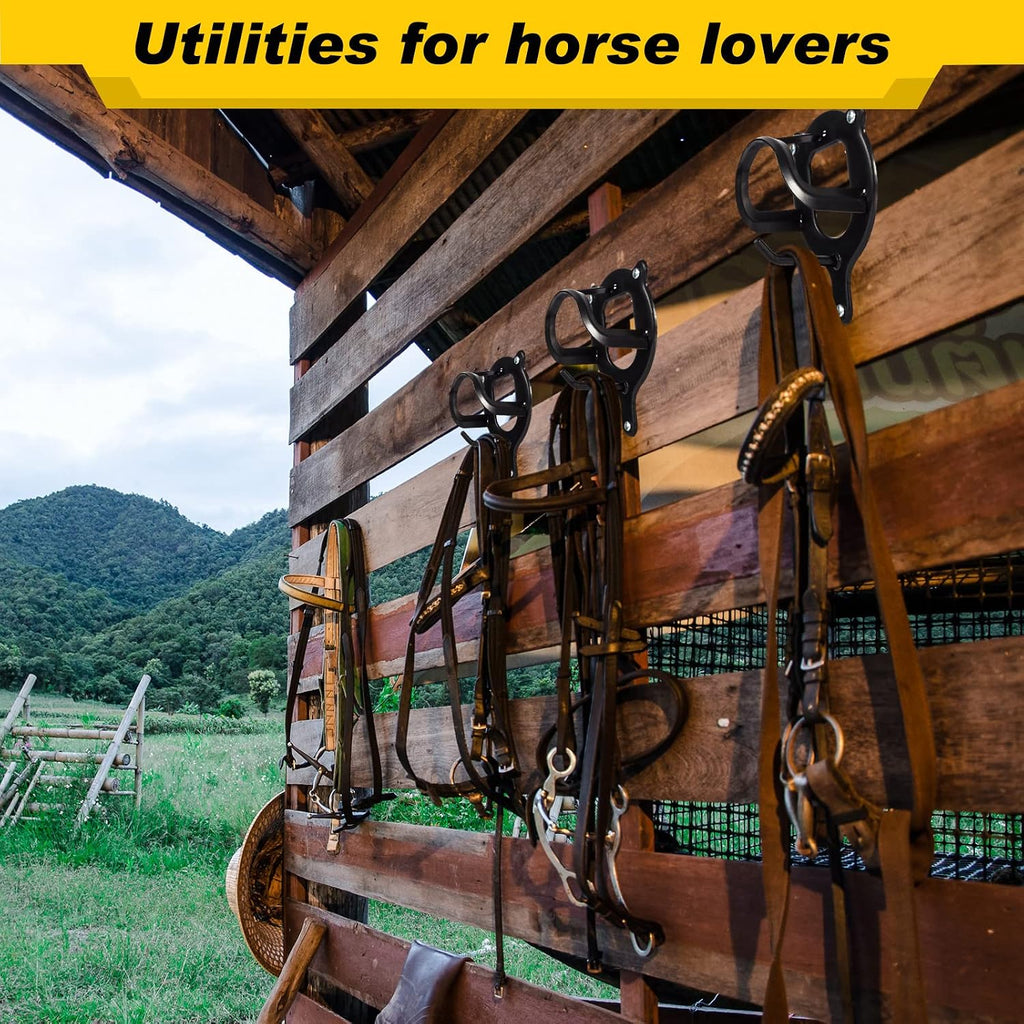 3 Pcs Bridle Hooks Horse Bridle Rack, Black