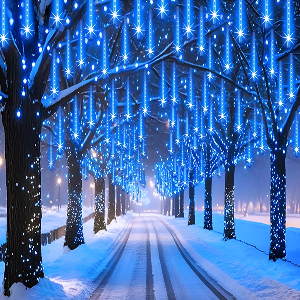 Christmas Lights Outdoor UL Certified 24 Tubes 576 LEDs (Equivalent to 3 Sets of 8 Tubes) Meteor Shower Light Falling