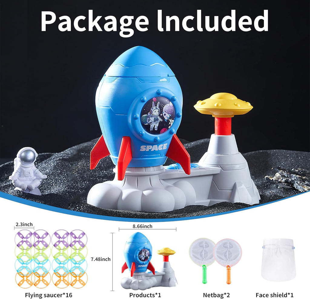 Outdoor Toys for Kids Ages 3-8, Outside Flying Disc Launcher | Birthday Gifts for Boys & Girls, Fun Family Chasing