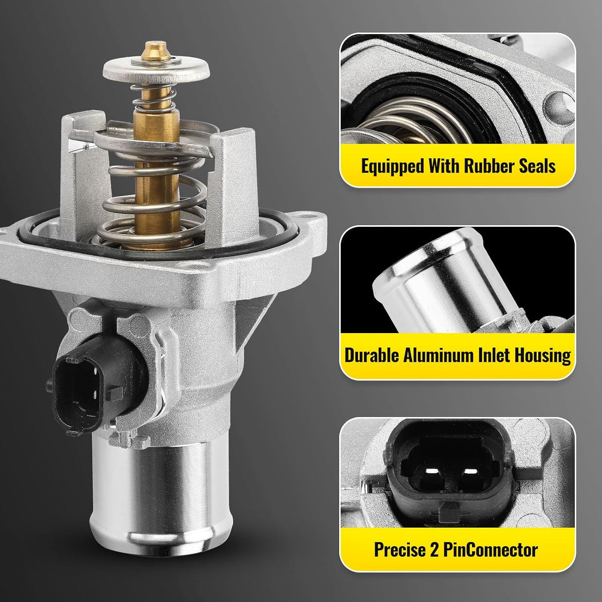 Upgrade Aluminium Thermostat Housing Assembly Compatible with Chevy Aveo5 2009-2011 Cruze 2011-2016 Sonic 2012-2018 Trax 2013-2018,Pontiac G3 2009-2010 - Replaces 902-821 96984104 55564891 55578419