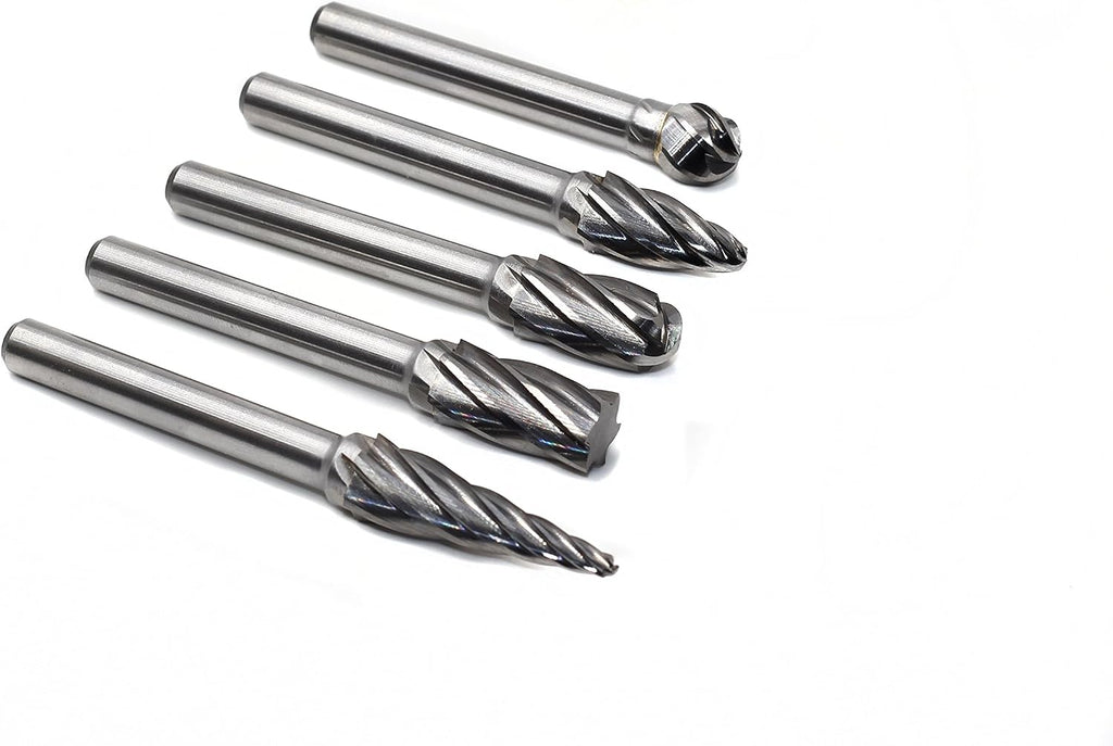 5pcs 1/4"(6.35mm) Shank Carbide Burrs for Aluminum