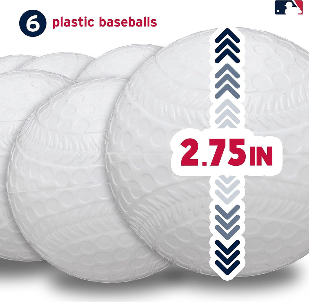 MLB Electronic Baseball Pitching Machine - Automatic Youth Pitching Machine with (6) Plastic Baseballs Included