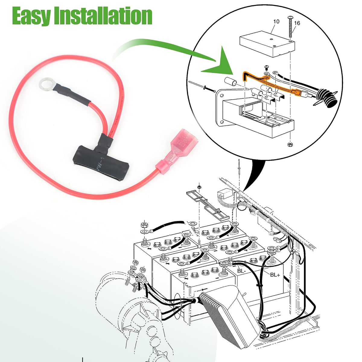 10L0L Reed Switch Assembly for EZGO Electric Golf Carts 1996-2008