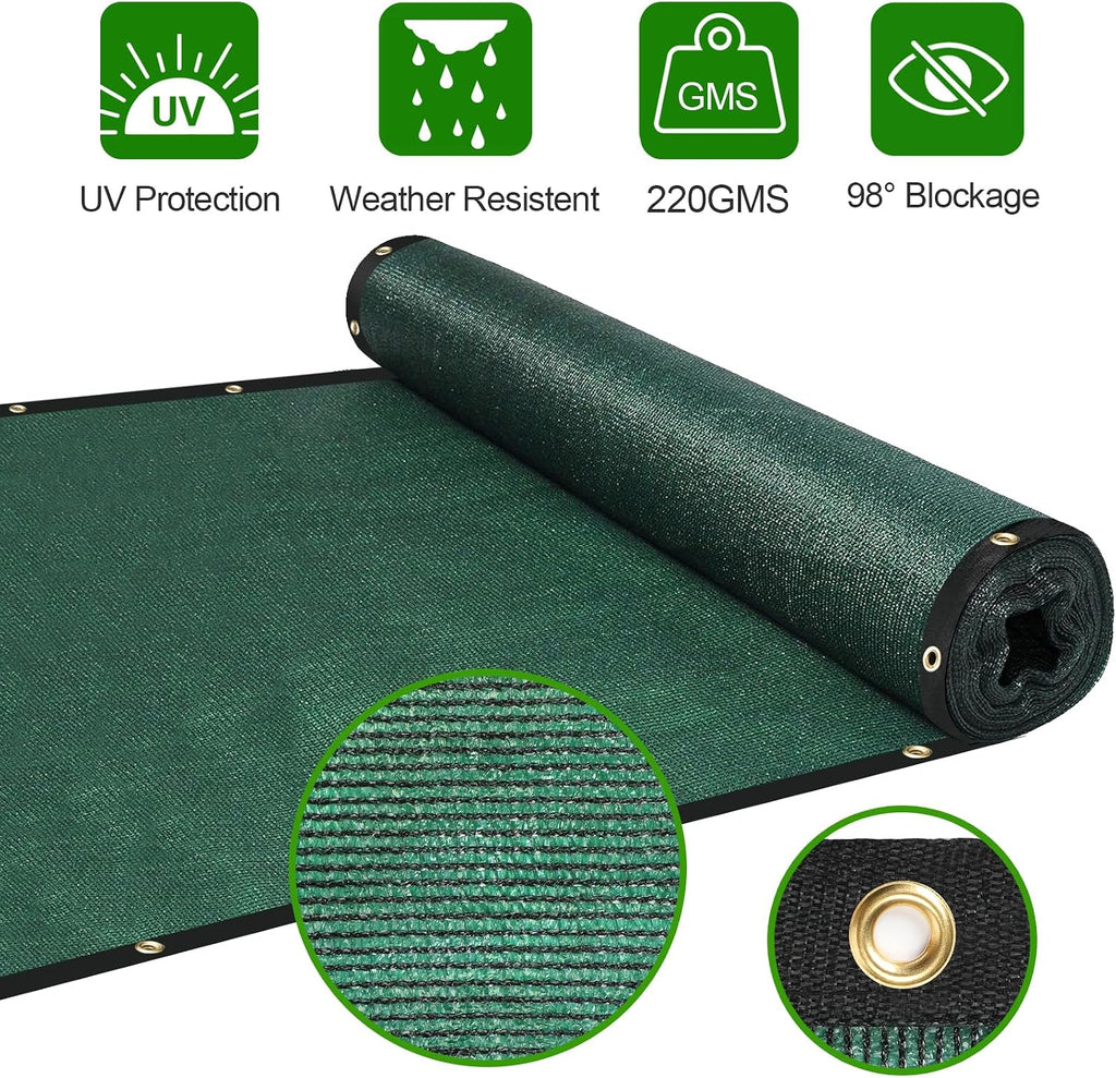 Privacy Fence Screen,with Gloves, 6X50FT Heavy Duty 220GSM 98% Blockage Privacy Screen Fence for Outdoor Wall Garden