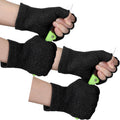 2 Pair Cut Resistant Fingerless Work Gloves, Black