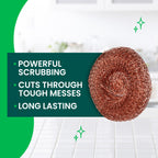 Copper Coated Scrubbing Scour Pads, 48 Pack