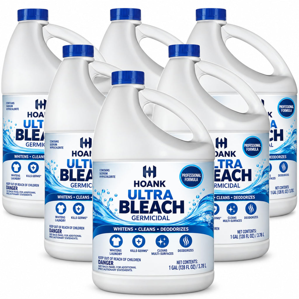 (6 Gallons Ultra Germicidal Liquid Bleach - For Laundry, Disinfecting, Sanitizing, Deodorizing, Mold & Mildew Stain