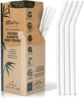 Flexible Biodegradable Disposable Bamboo Fiber Straws, 120 Count
