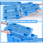 10 Pack Plastic Pallets Nestable Moisture Waterproof Lightweight Floor Pallets with Breathable Grid for Garage Market