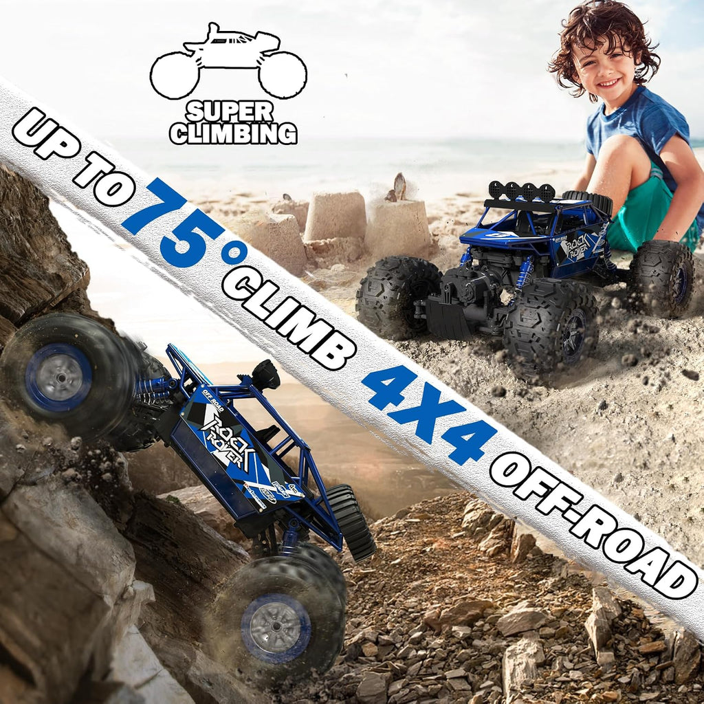 1:10 Scale Remote Control Car, 48+ KM/H High Speed Amphibious RC Monster Truck, 4WD Waterproof Off RC Road Car, 2