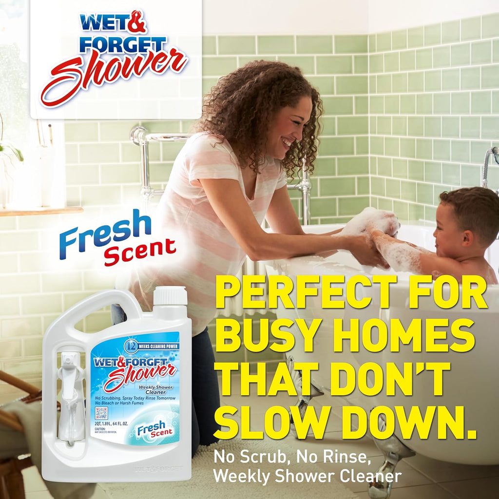 Shower Cleaner Spray, No Scrub, Fresh Scent, 64 Fl Oz