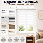 Pinecrest Custom Zebra Blinds for Windows,White,70.5" Width X 94" Height