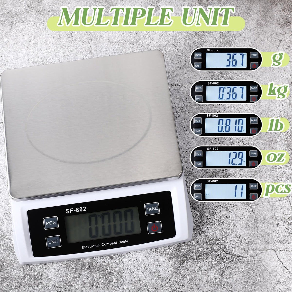 Large Digital Kitchen Scale 66LB 30kg Commercial Food Scale, Silver