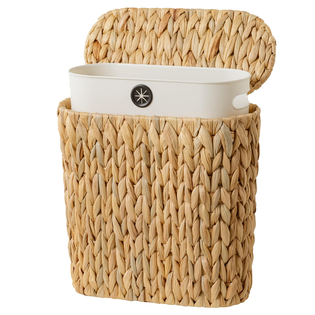 Wicker Bathroom Trash Cans with Removable Liner, Oval
