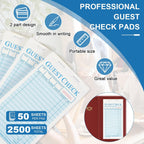 50 Pack Guest Check Pads Server Note Pads 3.5 x 6.7 Inch, Blue