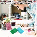 36 Sheets Transparent Stained Glass Sheets, 4 x 6 Inch Assorted Colors