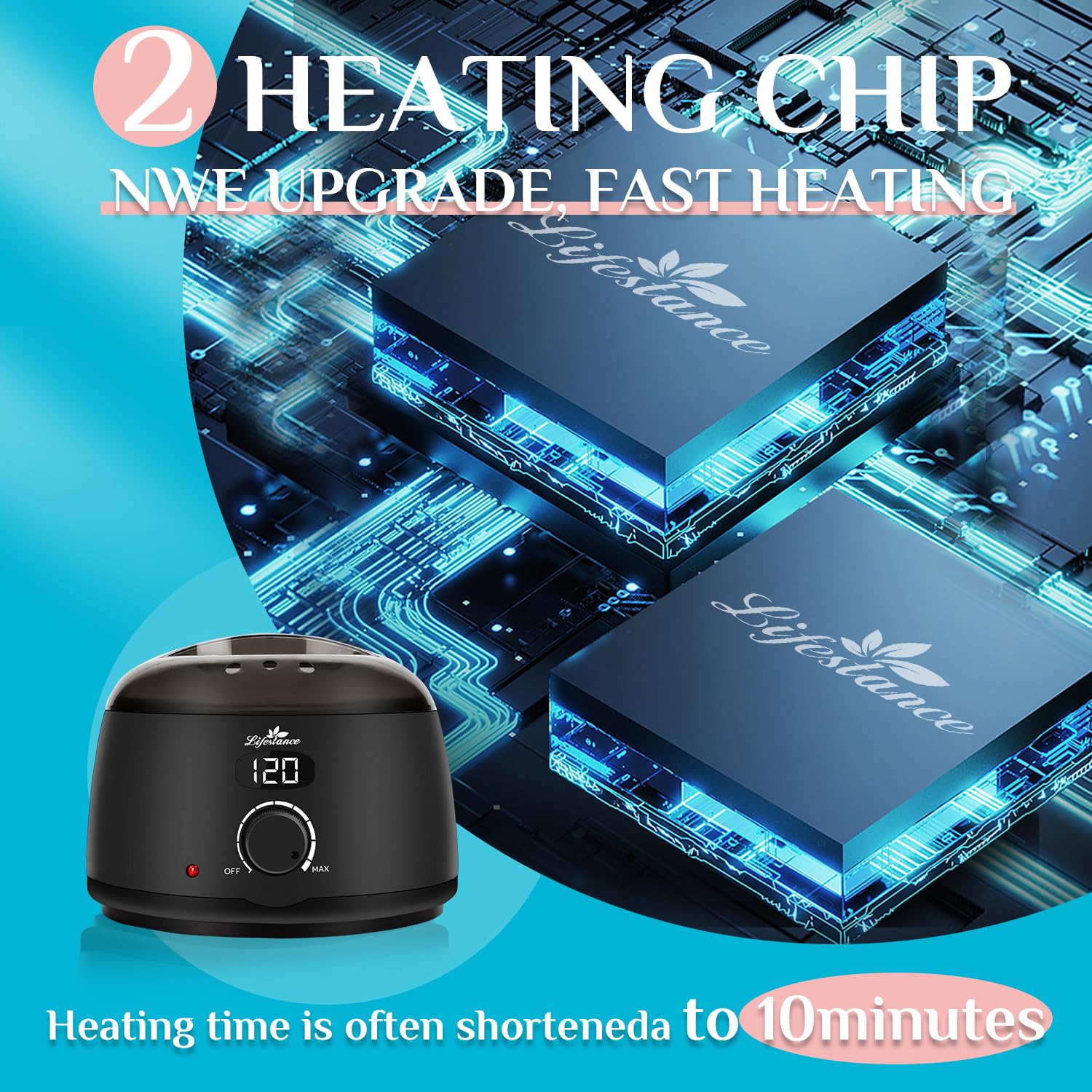 L2 Digital Wax Warmer Machine - 500ml/14oz Fast-Heating for Hard Wax Beads, Hair Removal at Home, Professional for