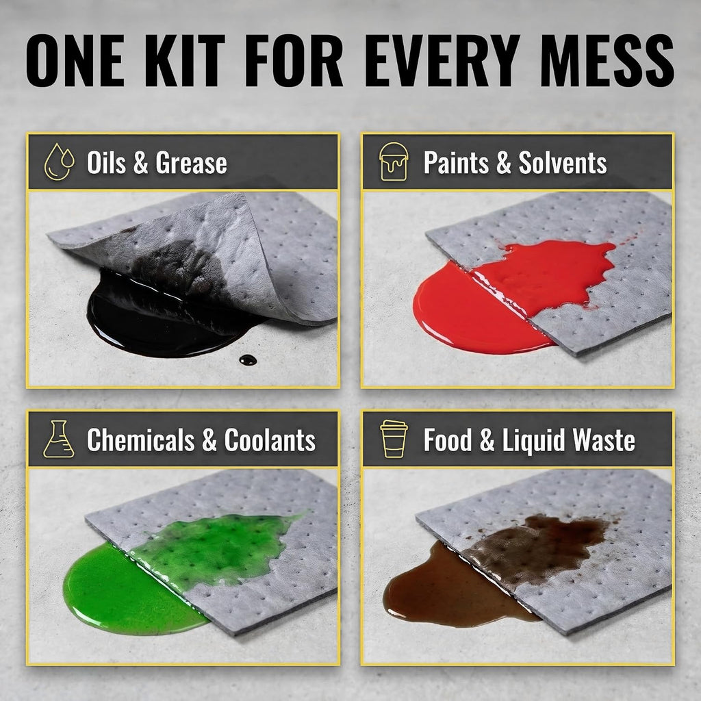 FlashDry Portable Universal Spill Kit Bag, Hazardous Clean Up Kit - 2 Kits