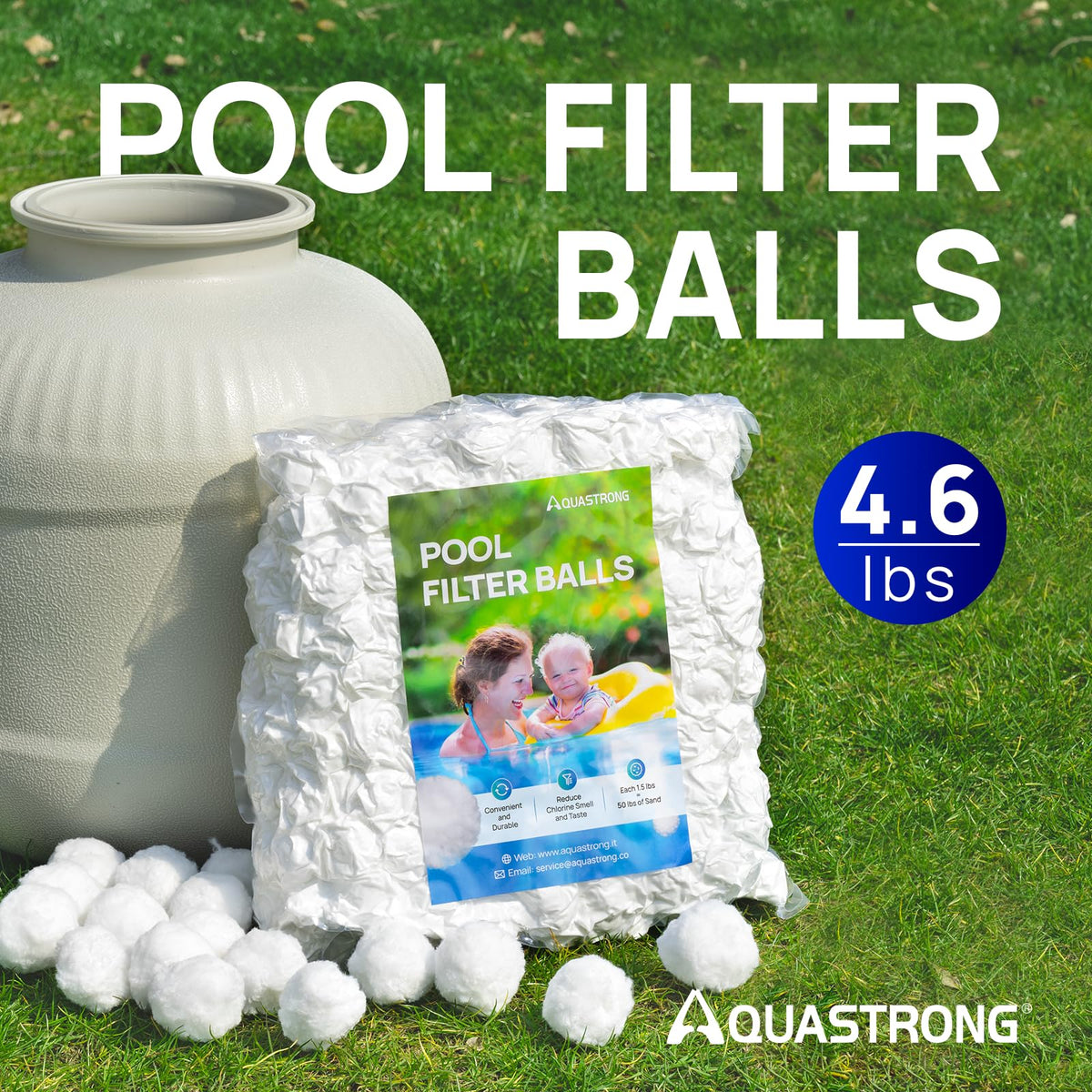 4.6 lbs Pool Filter Balls for Sand Filters, Replace 150 lbs Sand