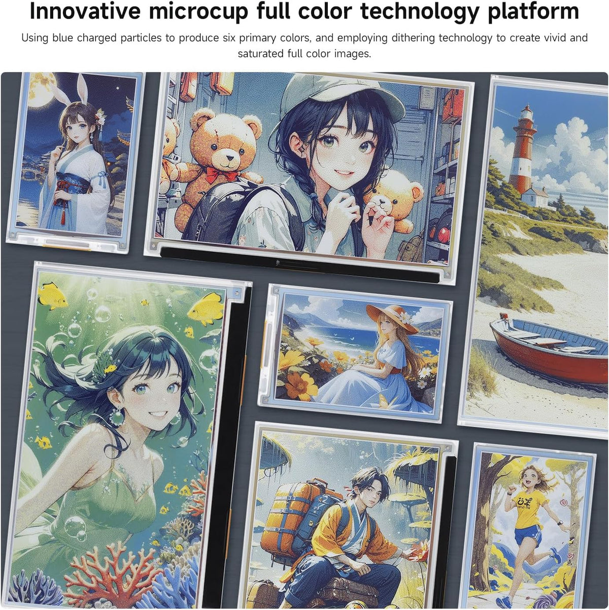 Waveshare 7.3" E-Paper Display Module, Compatible with Raspberry Pi 4/5/3/Zero/Zero 2/Pico/Nano, Support Jetson Orin Nano