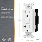 GE GFCI Outlet 20 Amp, Self Testing, Non-Tamper Resistant, UL Safety Listed