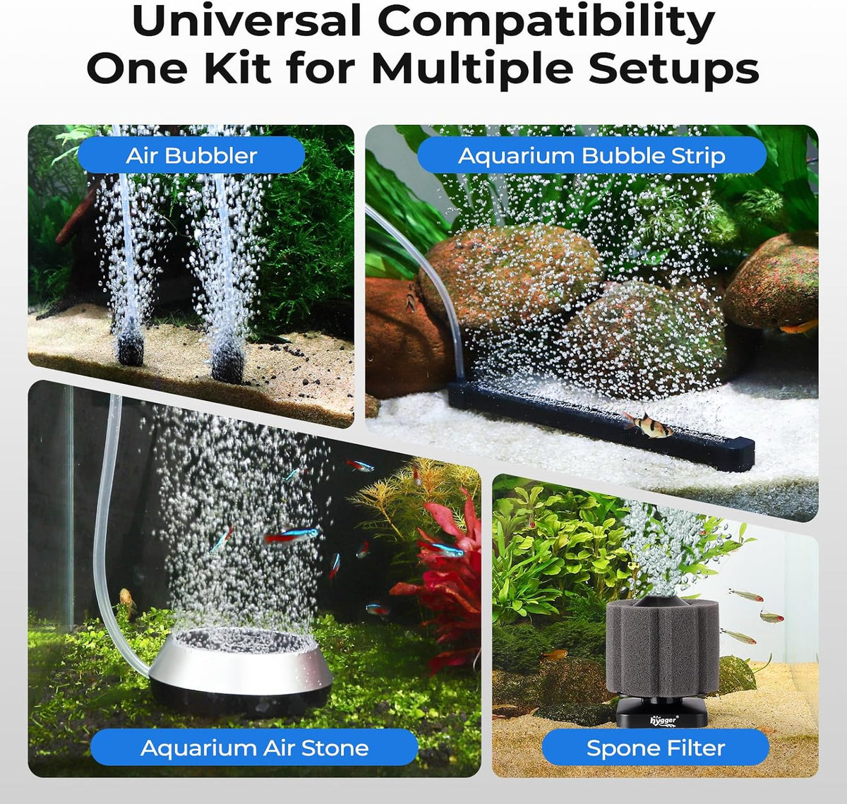 Battery Powered Aquarium Air Pump with Digital Display,Feed Mode,12W