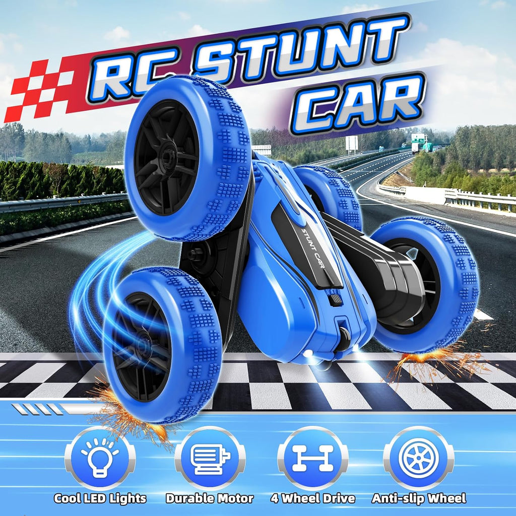 Remote Control Car, RC Stunt Car Double-Sided 360° Rotating 4WD 2.4GHz Kids Toys for Ages 5-7 8-13, Birthday Xmas