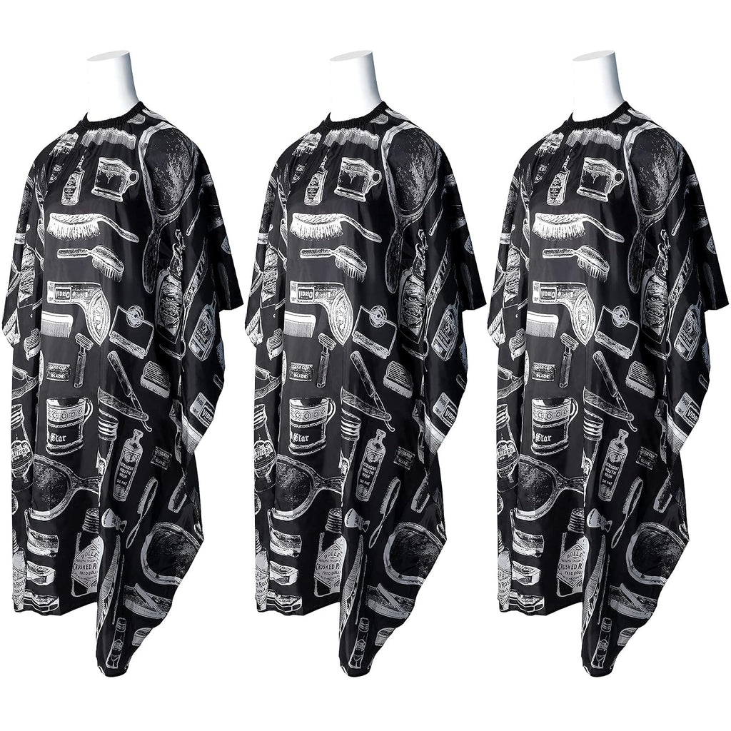 3 Pcs Professional Barber Cape for Adults,Hairdressing Salon Cape | Hairdresser Apron, Watertight Polyester, Easy