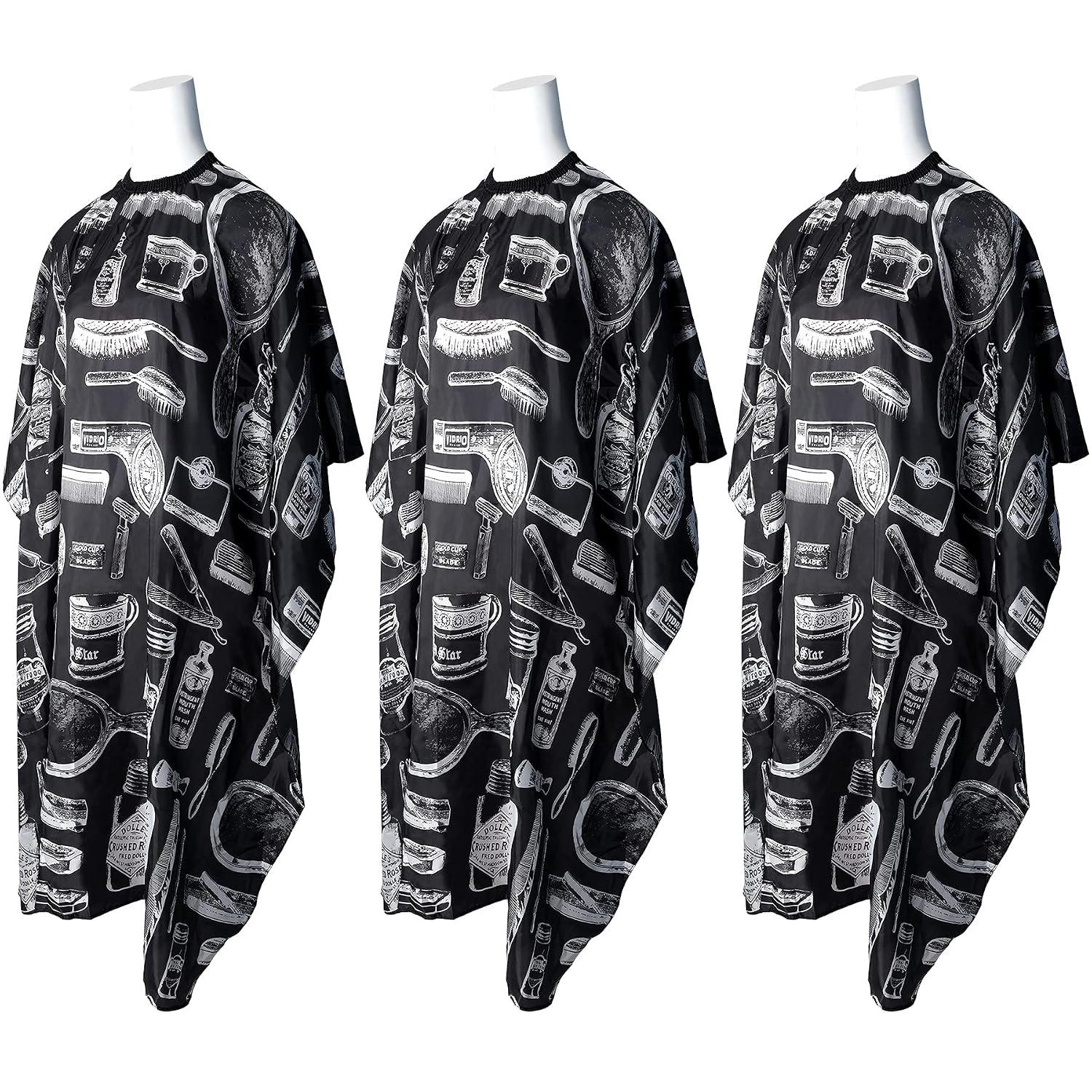 3 Pcs Professional Barber Cape for Adults,Hairdressing Salon Cape | Hairdresser Apron, Watertight Polyester, Easy
