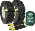 Tire Traction Device for Trucks & Large SUVs, Set of 2 -Made in the USA, Anti Skid Emergency Tire Straps to Get