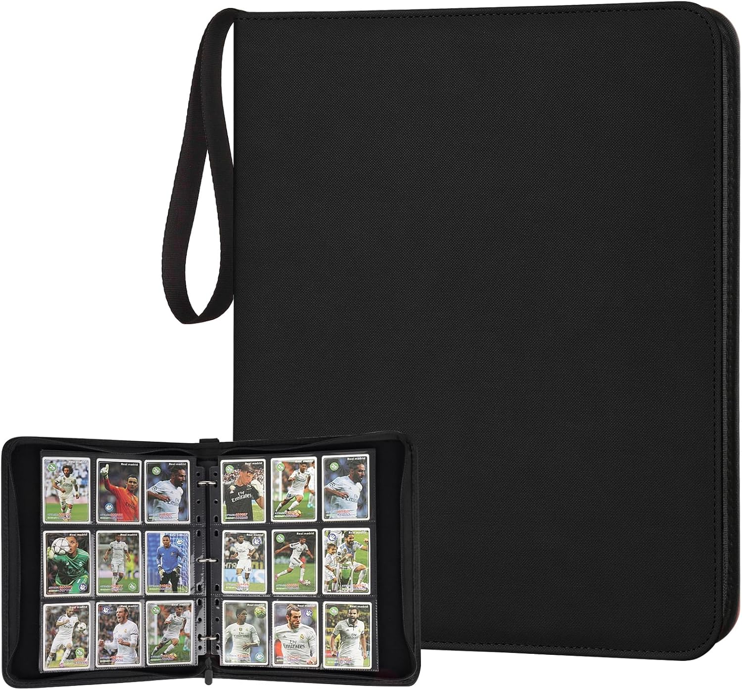 3 Ring 9 Pocket Zipper Card Binder, 720 Double Sided Standard PU Trading Card Album Folder for TCG & Sports Cards
