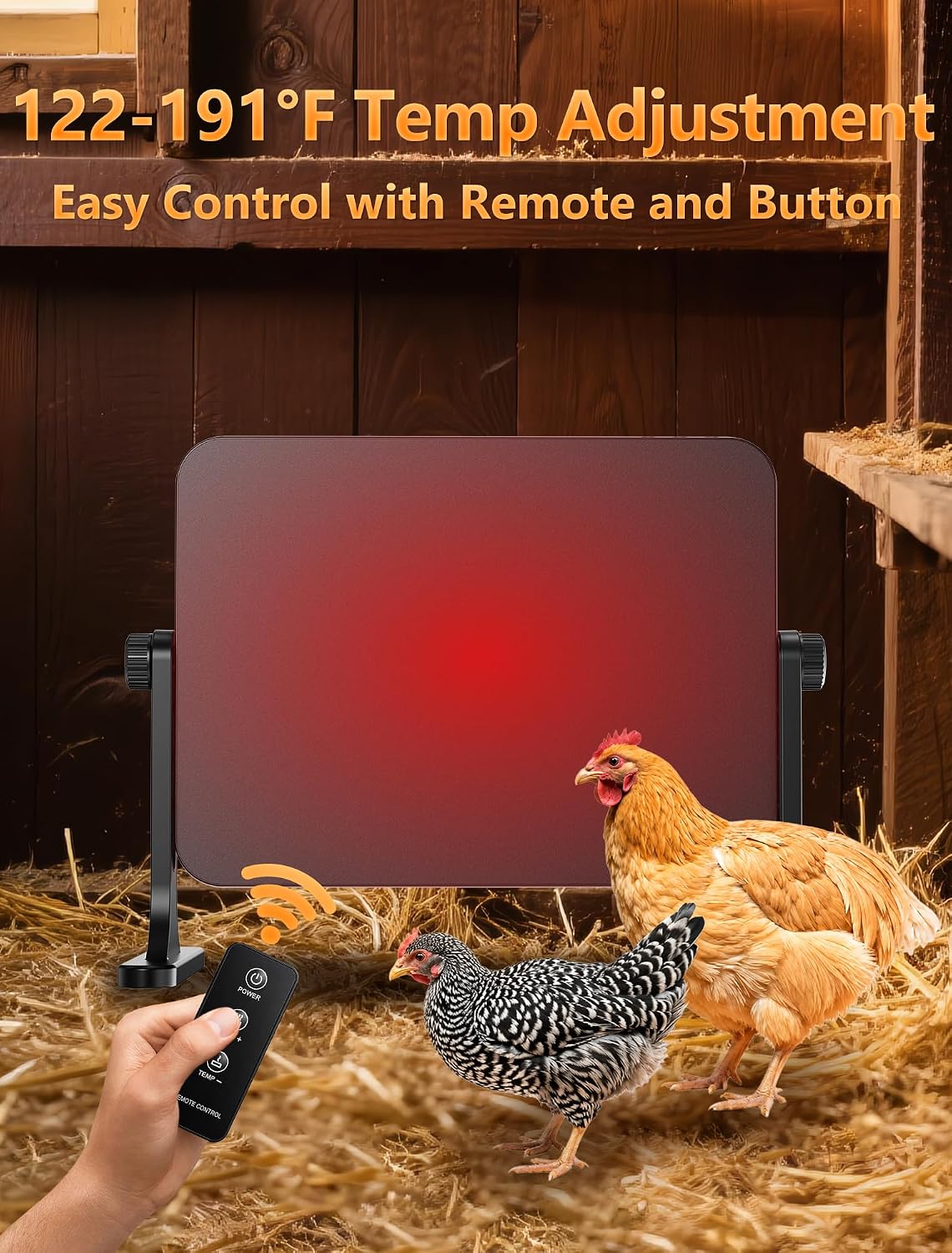 2026 Smart Chicken Coop Heater, 200W Brooder Plate, Certified,Black