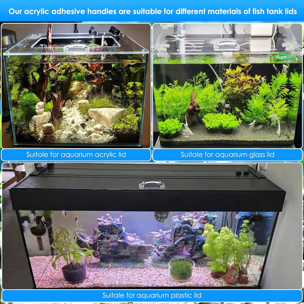 6pcs transparent aquarium lid hinge acrylic fish tank glass canopy handle fish tank hood top cover replacement double