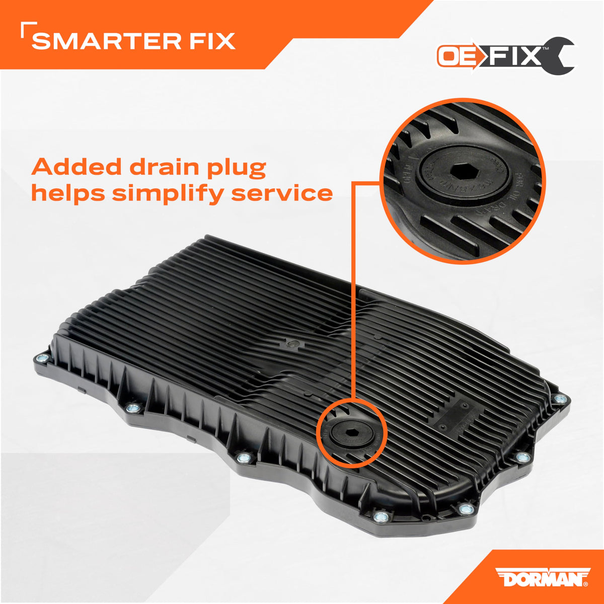 Dorman 265-850 Transmission Pan With Drain Plug, Gasket And Bolts Compatible with Select Models (OE FIX)