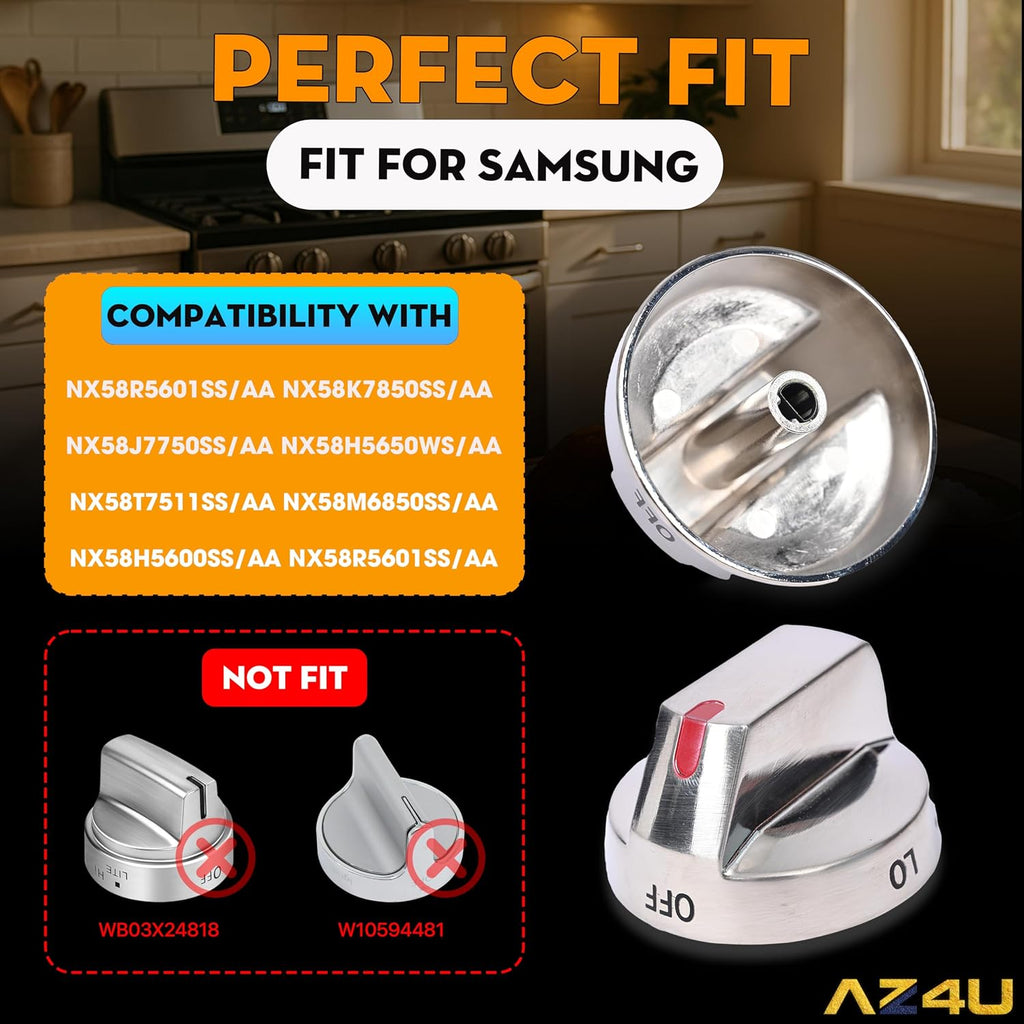 5Pcs Gas Range Stove Burner Knobs Replaces for Samsung NX58H5600SS