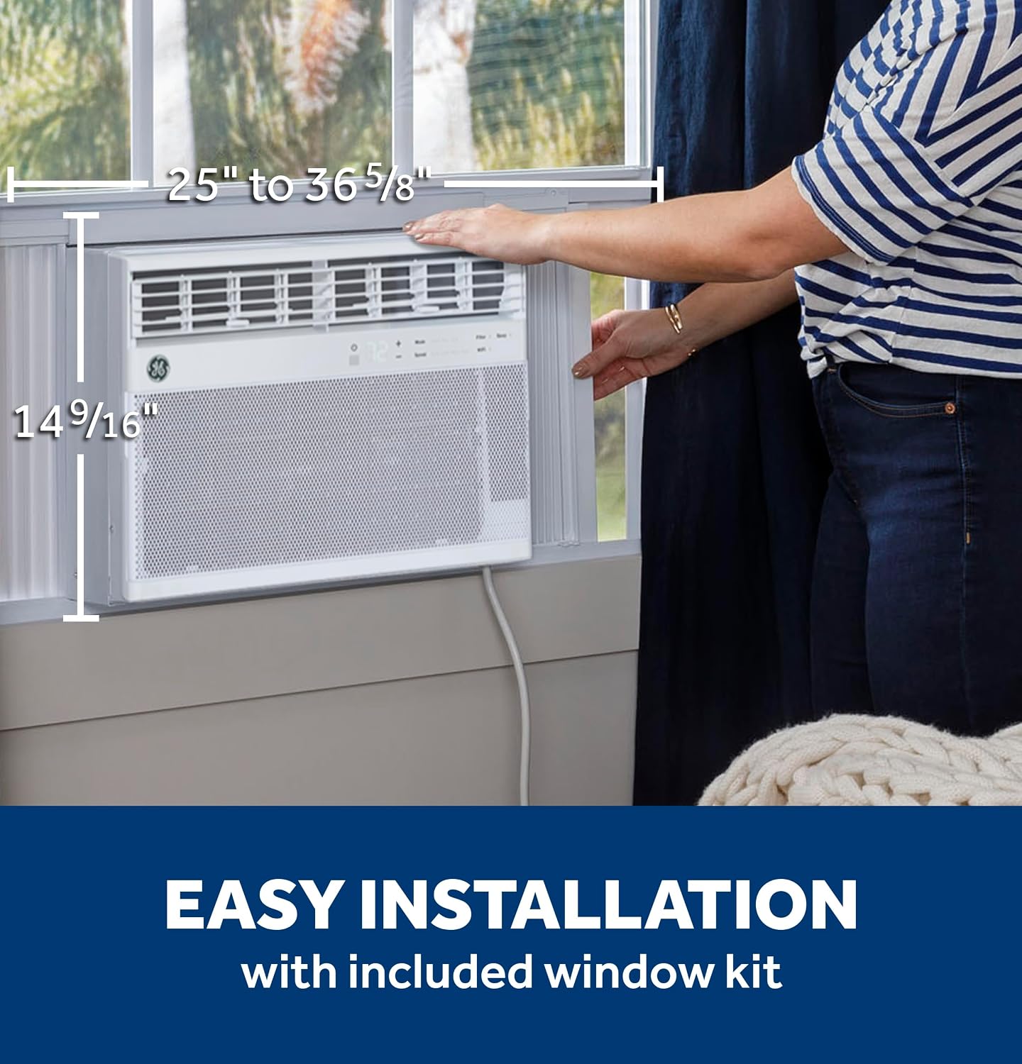 14,000 BTU Smart Window Air Conditioner, Powerful Cooling for Large & Open Spaces up to 700 sq ft, Energy Efficient