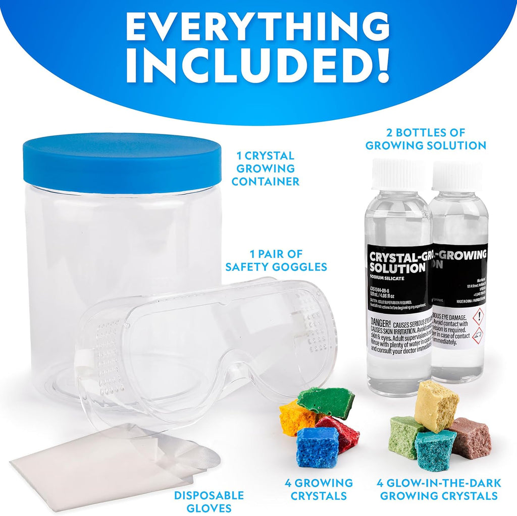 National Geographic Underwater Crystal Growing Aquarium Science Kit | Grow 8 Colorful Crystals Underwater, Secure