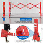 Expandable 7.41ft Safety Barricade,Retractable Security Barrier Water Filled Weighted Base,Adjustable Traffic
