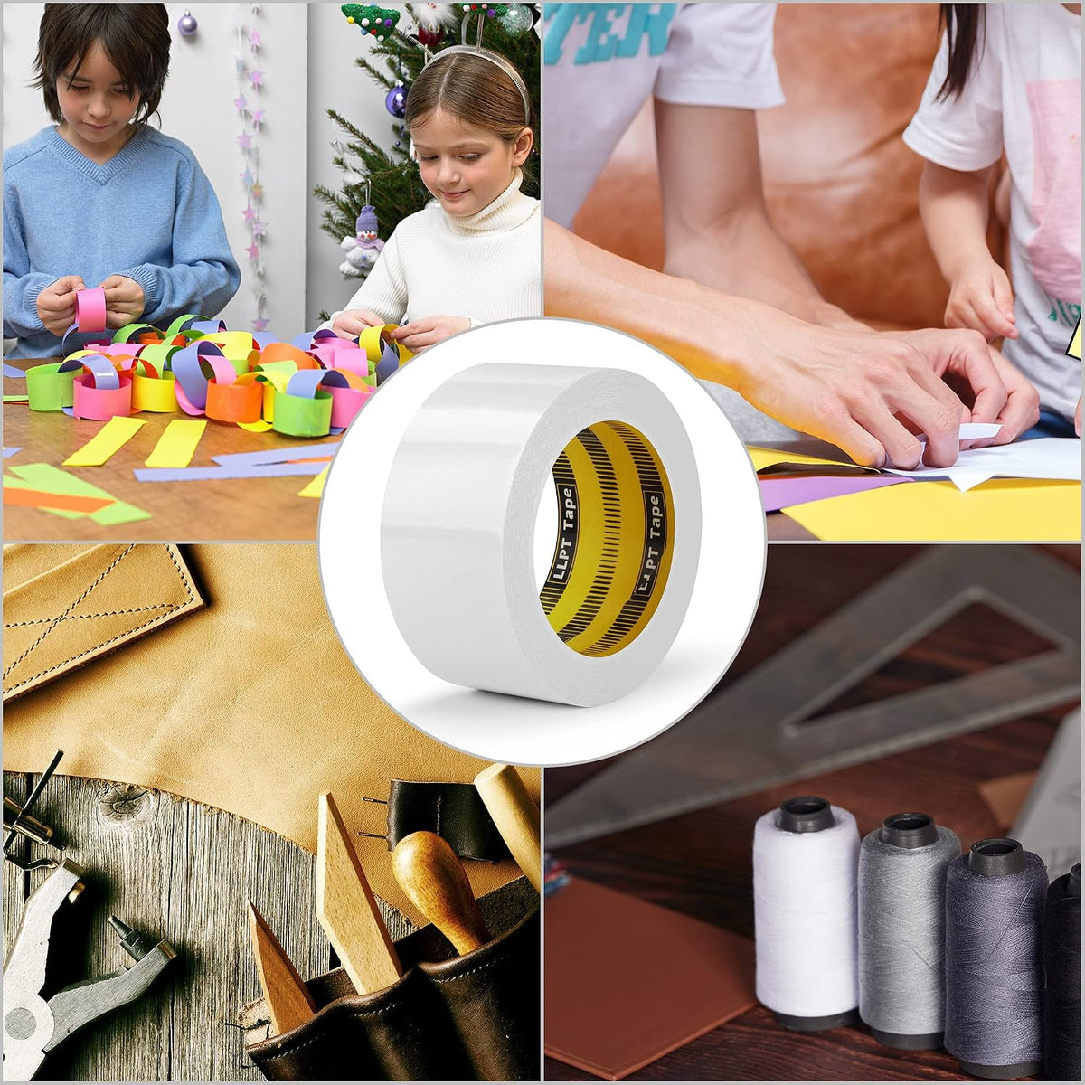 Double Sided Tape 2" x 50 Ft, White, 1 Pack