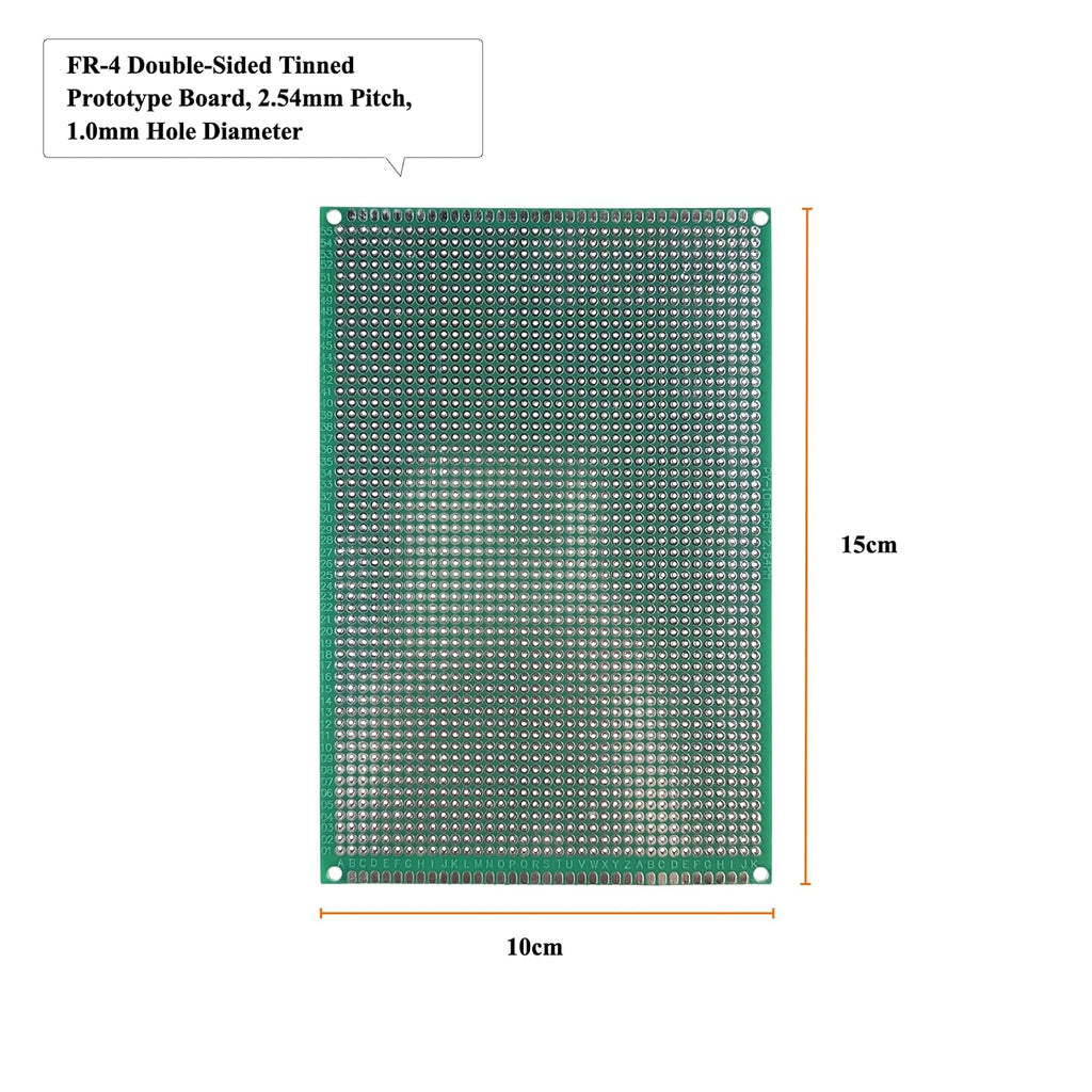 MTCELL 3 Pack Universal PCB Prototype Board 2.54mm Pitch 10x15cm