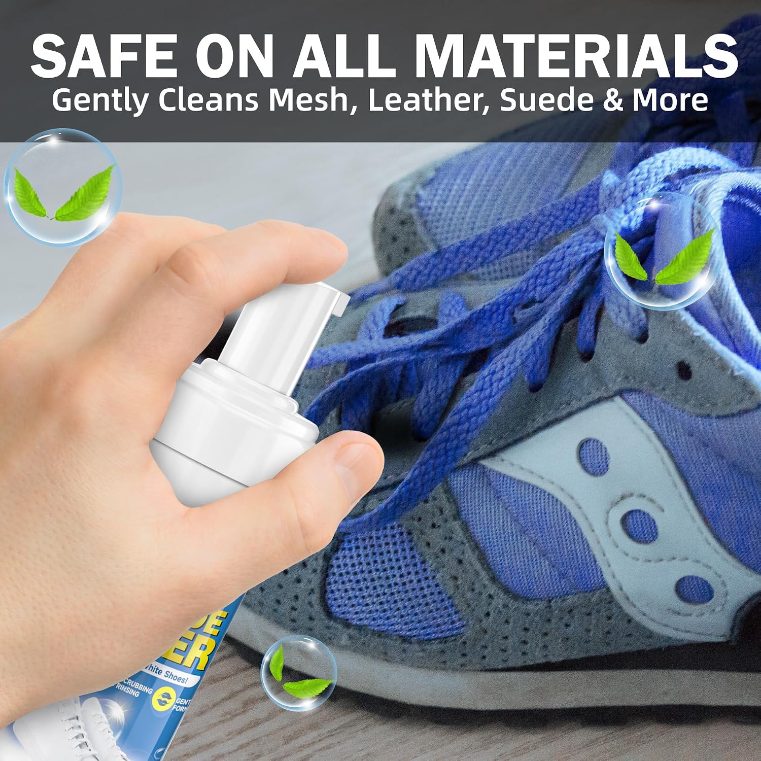 Shoe Cleaner Kit – Foam Cleaner for White Shoes & Sneakers, 6.76 fl oz | Fast Dirt And Stain Removal, Anti-Yellowing