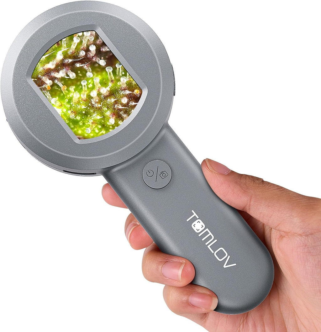 P10 Microscope for Adults Kids, 100X Illuminated Jewelers Loupe | 2" Screen, 16MP Camera, USB PC Viewing, Digital