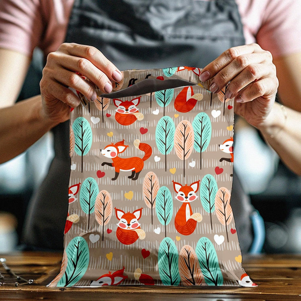 10x13 (100) Fox Designer Poly Mailers Shipping Envelopes Premium Printed Bag