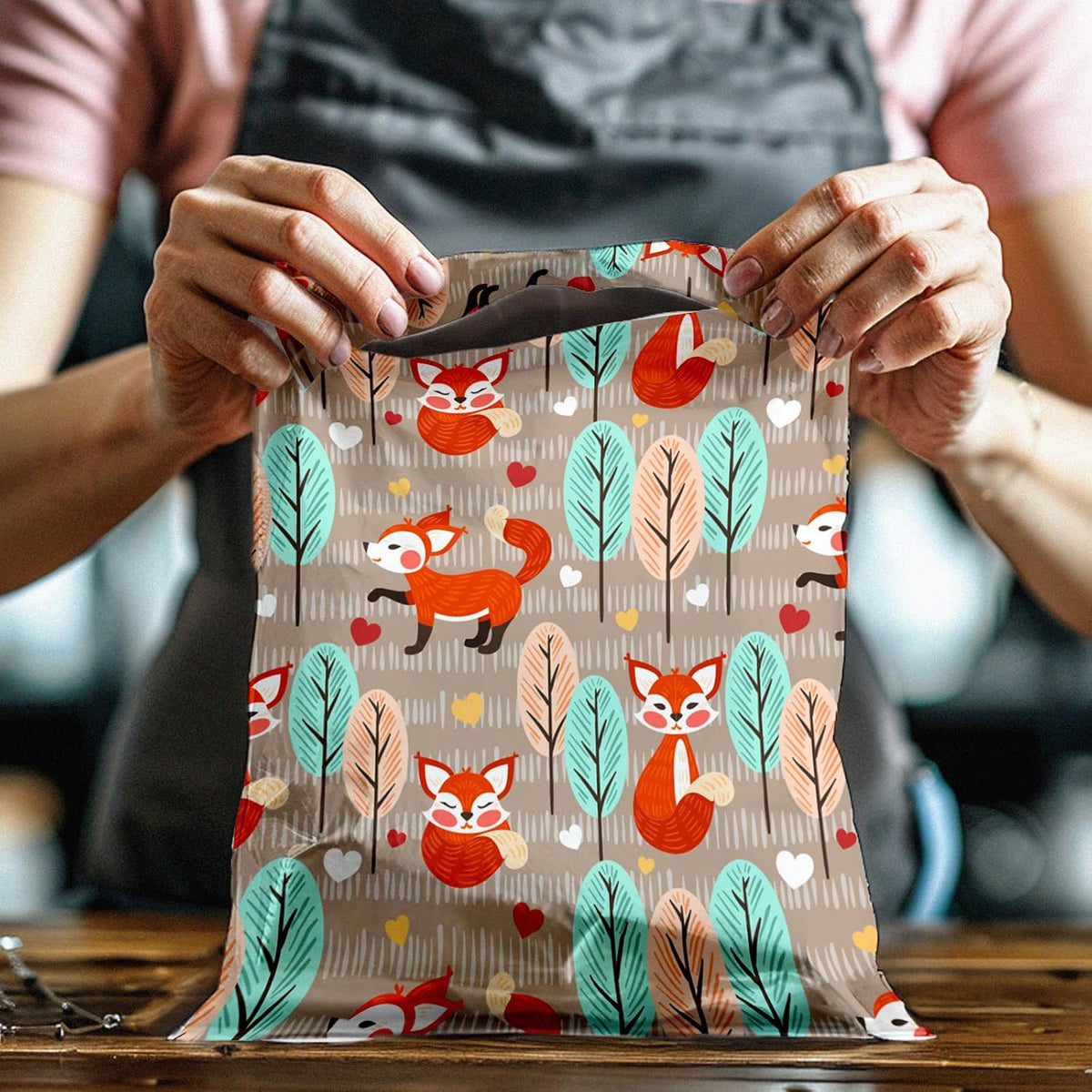 10x13 (100) Fox Designer Poly Mailers Shipping Envelopes Premium Printed Bag