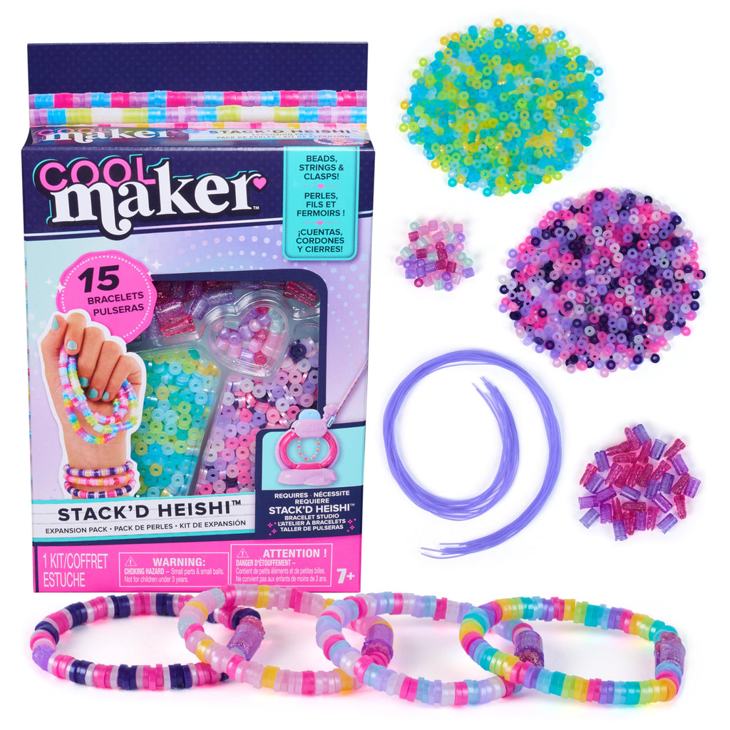 Stack’d Heishi Expansion Pack Bracelet Bead Kit, Ages 7+