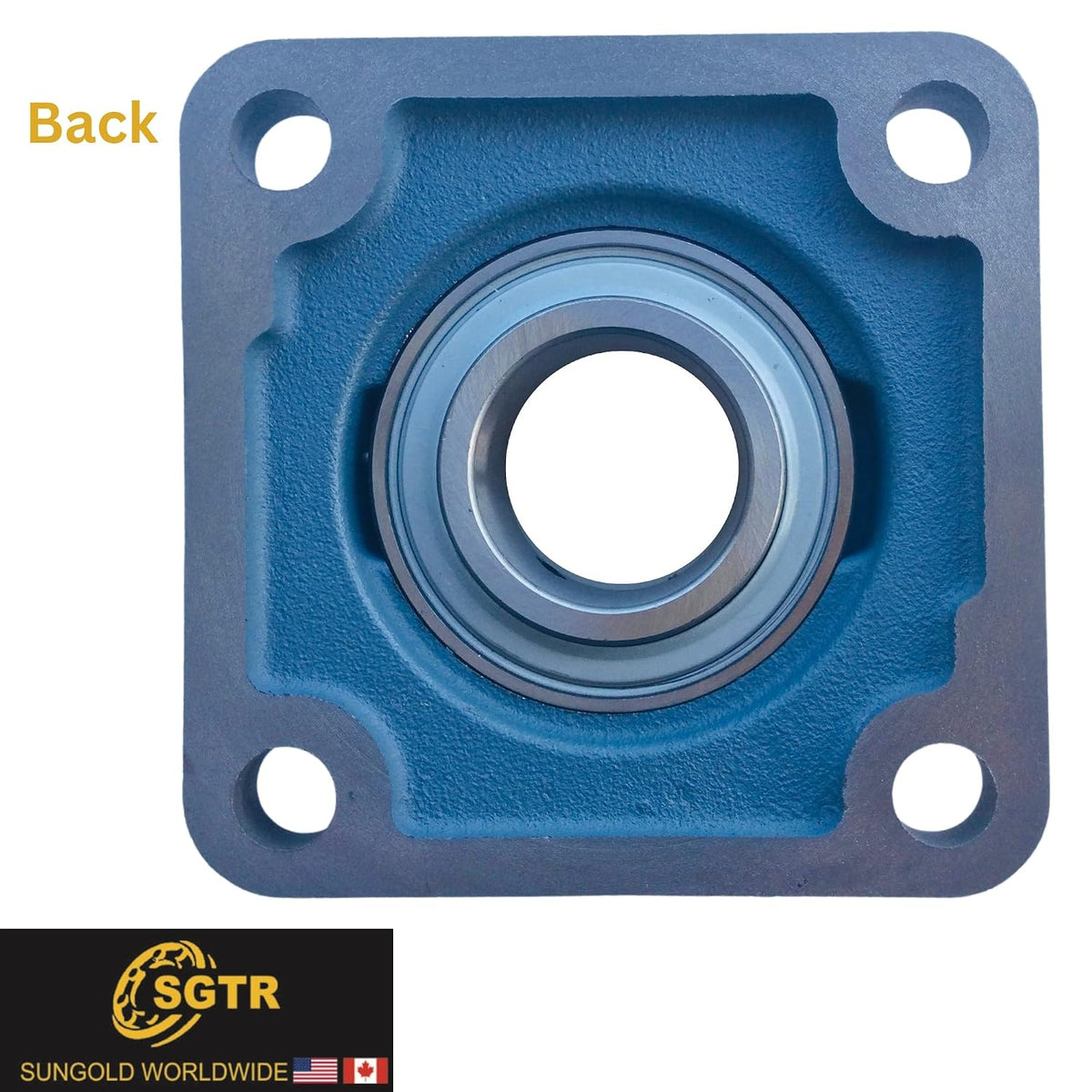 (2 Pack) SGTR Heavy Duty UCF208-24 Square Flange Bearing, 1-1/2 inch Bore, Self-Aligning, Industrial Grade, Chrome Steel and Solid Cast Iron Bearing Units