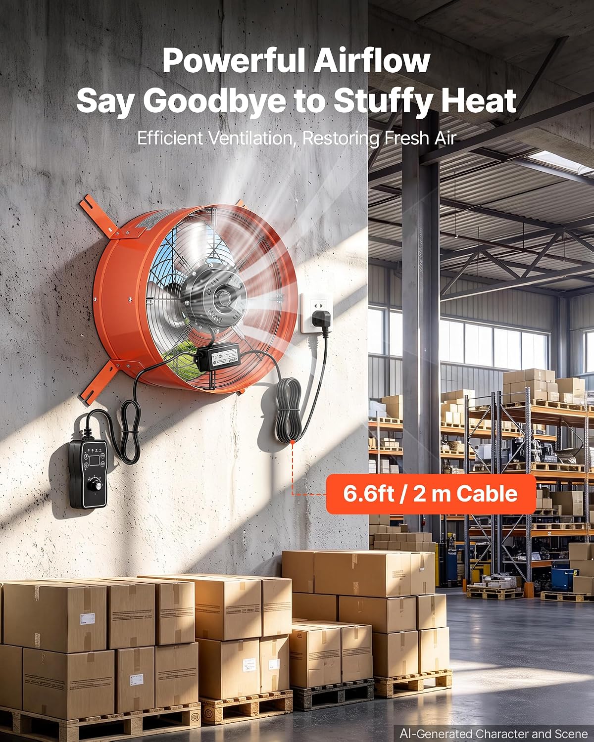 VEVOR Gable Mount Fan, 15 in Attic Vent Exhaust Fan 1650 CFM Thermostat