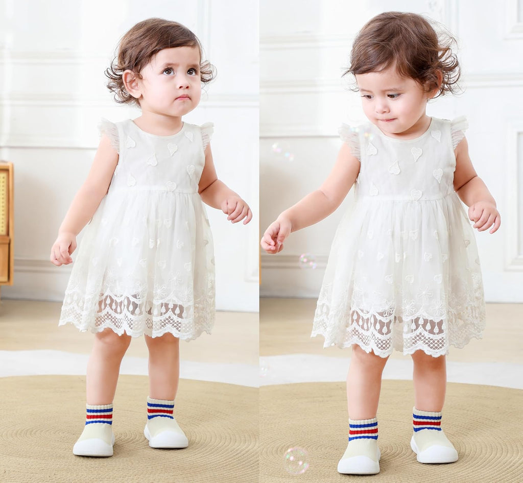 Baby Sock Shoes Toddler Walking Slippers with Soft Rubber Sole