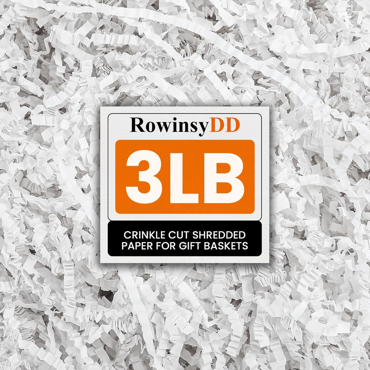 3LB White Crinkle Paper Filler, Shredded Paper for Gift Baskets
