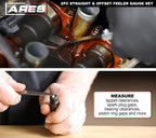 ARES 11043 2-Pc Feeler Gauge Set - Straight & Offset, SAE & Metric